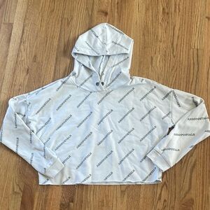 Aeropostale White Patterned Cropped Hoodie